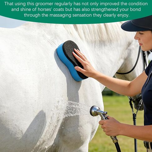 Horse Groomer Shower Sponge Grooming Tool for Cleaning and Massage,Reusable Versatility Brush Scrubber for Body Hair,1 Pack in Kuwait