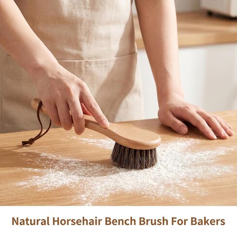Horse Hair Brush, Wood Sourdough Cleaner Banneton Brush for Proofing Basket in Kuwait