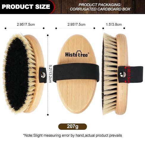Black White Stiff Dandy Brush Solid Wood Horse Body Brush in Kuwait