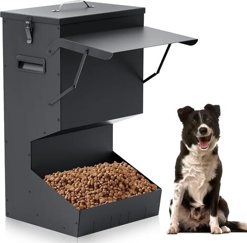 Willinglong 2 Pcs Automatic Dog Feeder with Lid 25 Lbs Capacity Outdoor Dog Feeder Hanging Self Feeding Pet Food Dispenser Pet Food Feeders for Large Dogs Large Breed in Kuwait