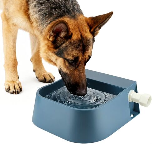 NAMSAN Outdoor Automatic Dog Water Dispenser with Float Valve, Auto Fill Water Bowl for Outside Animals Livestock, Auto Refill Waterer for Pet Cats Chicken, Water Trough with Water Pipe, Muted Blue in Saudi Arabia