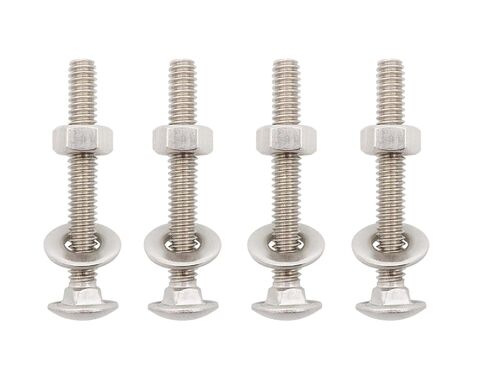 LBY 8 Sets 5/16-18 x 3" Carriage Bolts Screws Round Head Square Neck and Hex Nuts & Flat Washers, 304 Stainless Steel, Silvery in Kuwait