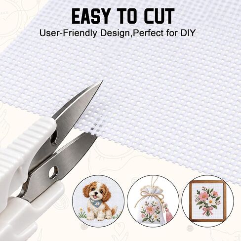 EggSun 18 mesh Needlepoint Canvas Kit for Cross Stitch DIY Projects,6pcs Blank Needlepoint Canvas 12''x18'' with Threads, Markers, Tapes, Needles, Scissor, Threaders and Ripper in Kuwait