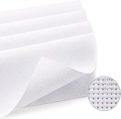 18 Mesh Needlepoint Canvas 4 Pack, 15.7 x 11.8 in Premium White Cotton in Kuwait