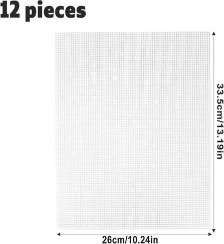SAVITA 6 Pieces 13x10.24in 7 Count Plastic Needlepoint Canvas White Plastic mesh Sheets for Embroidery Crafting and Knit and Crochet Projects in Kuwait