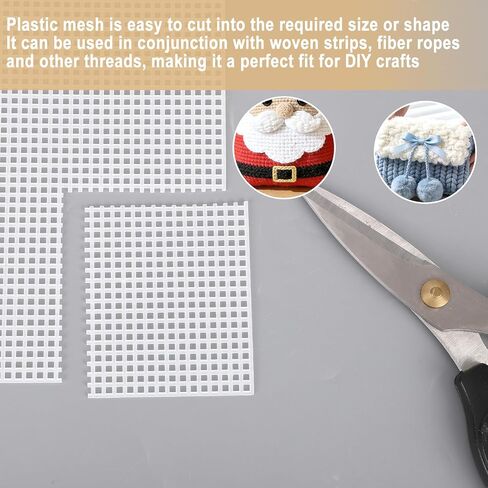 SAVITA 6 Pieces 13x10.24in 7 Count Plastic Needlepoint Canvas White Plastic mesh Sheets for Embroidery Crafting and Knit and Crochet Projects in Kuwait