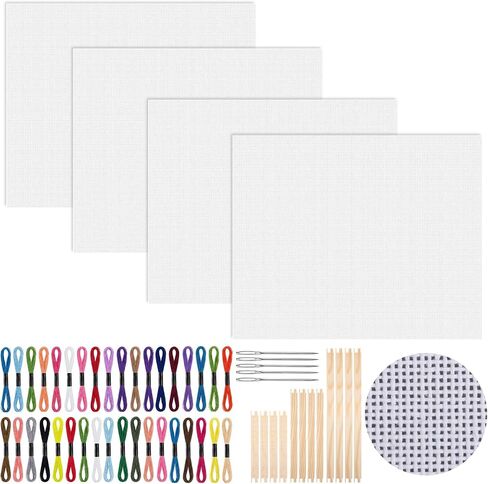Chicplaid 4 Pcs 18" x 20" 13 Mesh Needlepoint Canvas with 12 Stretcher Bars in Kuwait