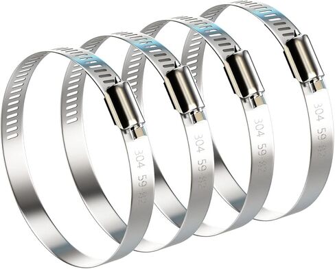 NEBURORA 12 Inch Large Hose Clamp Adjustable 304 Stainless Steel Duct Clamp 4 Pack Worm Gear Clamps 11.4"-12.1" Diameter Fuel Line Hose Pipe Clamp for Dryer Vent Air Duct Automotive Plumb in Kuwait