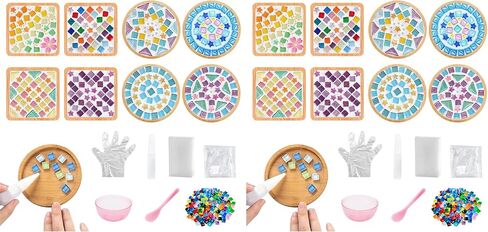 Adboros 8 Sets DIY Glass Mosaic Tiles for Crafts in Kuwait