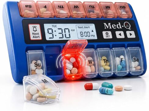 MED-Q Digital Pill Box, Single Beep Alarm and LED Alert in Kuwait