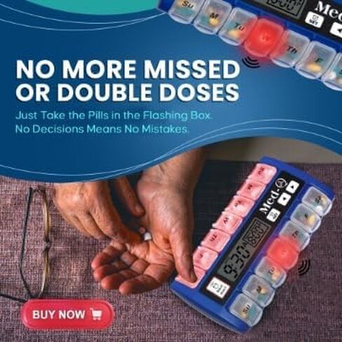 MED-Q Digital Pill Box, Single Beep Alarm and LED Alert in Kuwait