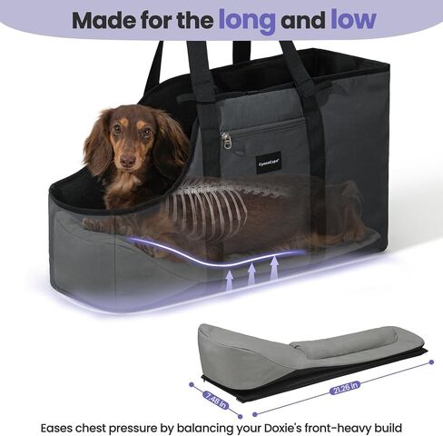 Dog Purse Carrier for Small Dogs,Dachshund Dog Carrier Tote Bag,Long-Bodied Dog Bag,Hands-Free Pet Carrier Bag&Dog Car Seat,Puppy Travel Carrier Bag,Max 18 lb (Black) in Kuwait