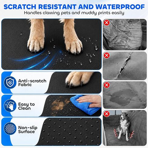 PawHut Dog Car Seat Cover for Back Seat, Waterproof Dog Hammock, 58"L Black in Kuwait