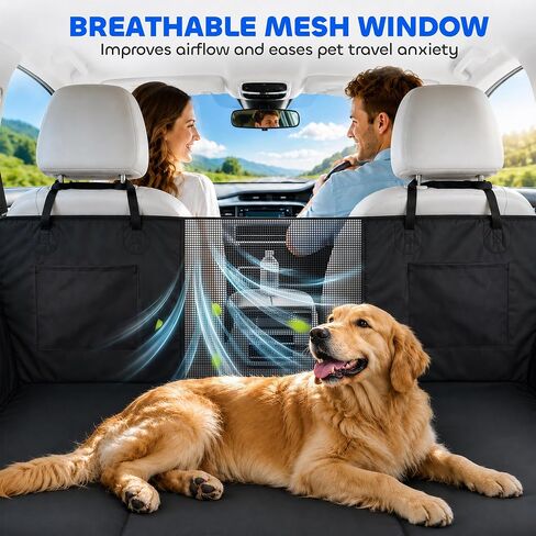 PawHut Dog Car Seat Cover for Back Seat, Waterproof Dog Hammock, 58"L Black in Kuwait