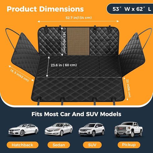 Dog Car Seat Cover for Back Seat, Hard Bottom Back Seat Extender for Dog in Saudi Arabia