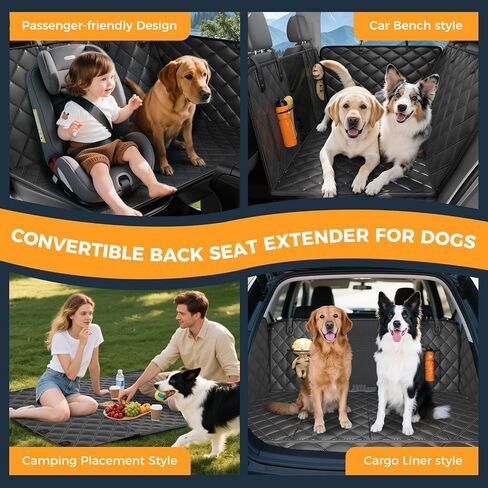 Dog Car Seat Cover for Back Seat, Hard Bottom Back Seat Extender for Dog in Saudi Arabia