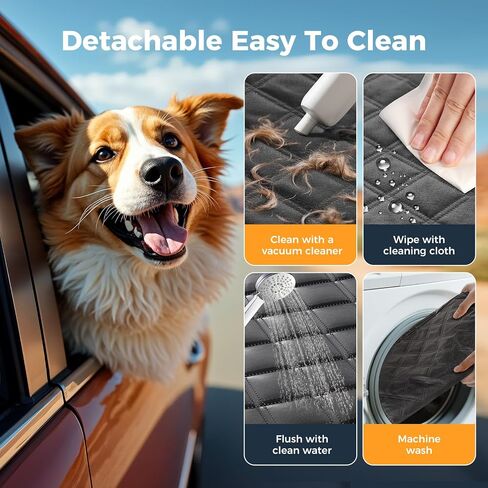 Dog Car Seat Cover for Back Seat, Hard Bottom Back Seat Extender for Dog in Saudi Arabia