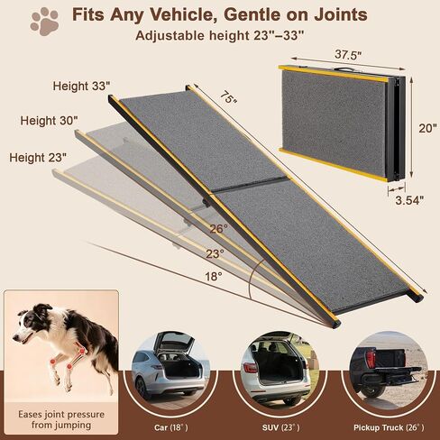 Dog Ramp for Car,75"L x 20"W Extra Long,Pet Ramp for Large Dogs in Saudi Arabia