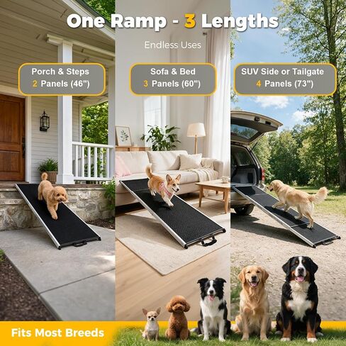 CAMMOO Dog Ramp for Car, 73''L x 20''W Foldable Pet Ramp for Large Dogs in Kuwait