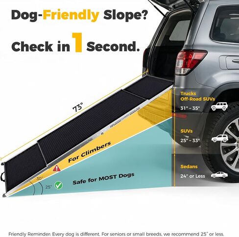 CAMMOO Dog Ramp for Car, 73''L x 20''W Foldable Pet Ramp for Large Dogs in Kuwait