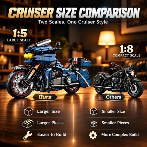 Cruiser Motorcycle Building Set for Adults Technic Motorbike Model Toy in Kuwait