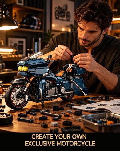 Cruiser Motorcycle Building Set for Adults Technic Motorbike Model Toy in Kuwait