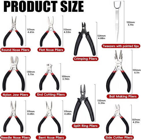 WISEUP 11pcs Jewelry Plier Sets for Crafting, Electronics & Jewelry Making in Saudi Arabia