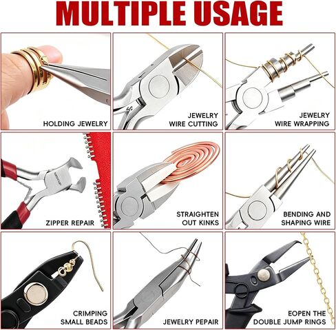 WISEUP 11pcs Jewelry Plier Sets for Crafting, Electronics & Jewelry Making in Saudi Arabia
