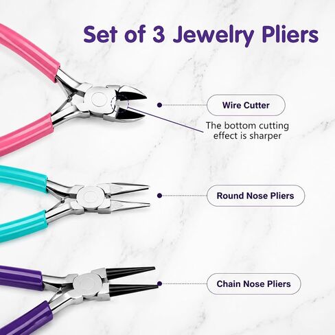 Pliers for Jewelry Making, 3 Pcs Set Needle Nose Wire Cutters in Kuwait