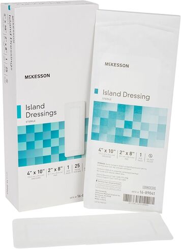 McKesson Island Dressing, Sterile, Polypropylene/Rayon, 4 in x 6 in, 25 Count, 4 Packs, 100 Total in Kuwait