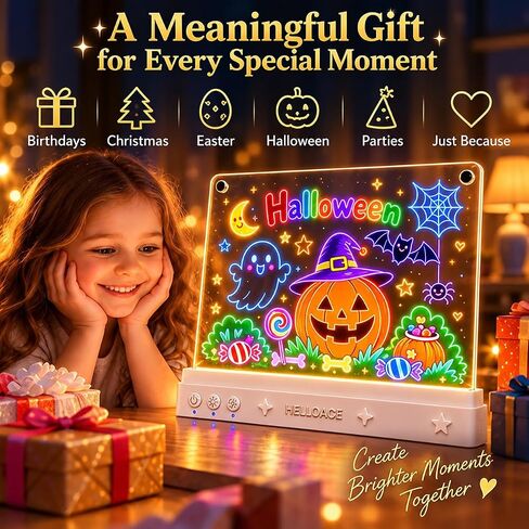 HELLOACE 16-Inch LED Drawing Board for Kids with Magic Wand Remote Control in Kuwait