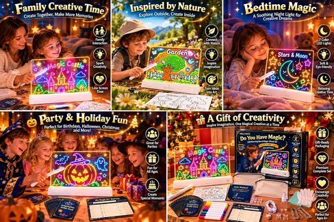 HELLOACE 16-Inch LED Drawing Board for Kids with Magic Wand Remote Control in Kuwait
