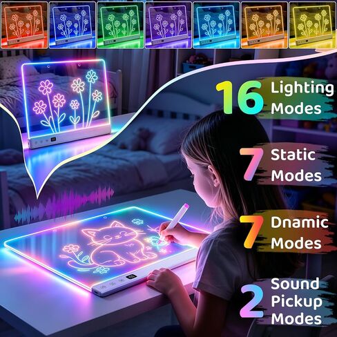 16" LED Drawing Board for Kids Birthday Gift, Glow Doodle LED Note Board in Kuwait