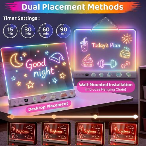 16" LED Drawing Board for Kids Birthday Gift, Glow Doodle LED Note Board in Kuwait