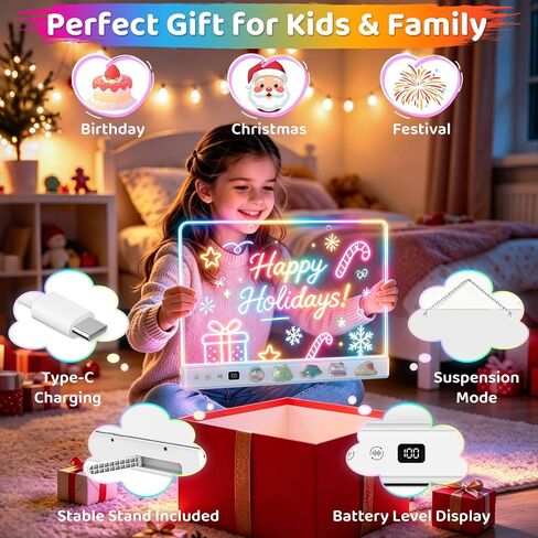 16" LED Drawing Board for Kids Birthday Gift, Glow Doodle LED Note Board in Kuwait