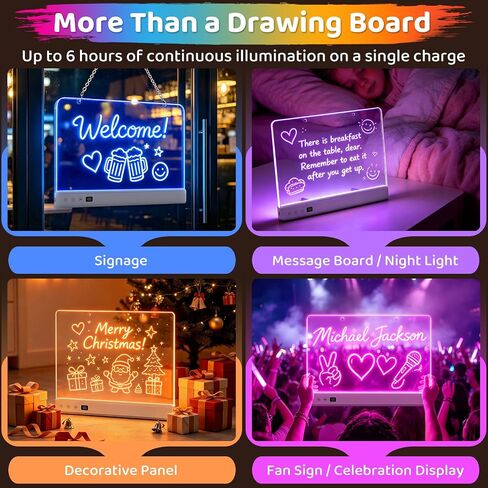 16" LED Drawing Board for Kids Birthday Gift, Glow Doodle LED Note Board in Kuwait