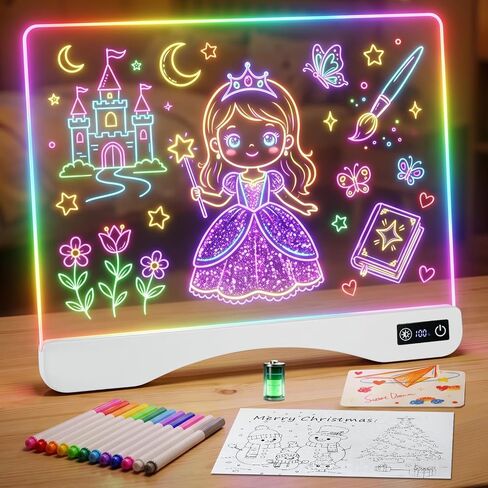 GOEATVE LED Drawing Board for Kids, Girls Birthday Gifts Drawing Tablet Pad in Kuwait