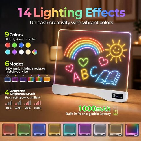 GOEATVE LED Drawing Board for Kids, Girls Birthday Gifts Drawing Tablet Pad in Kuwait