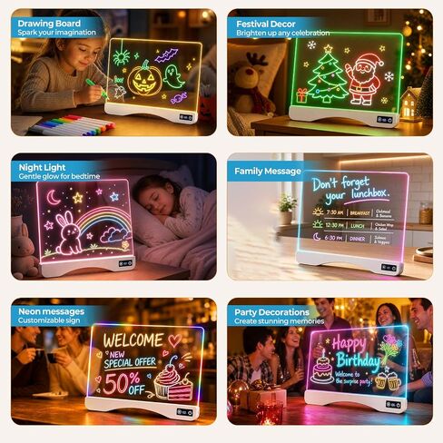 GOEATVE LED Drawing Board for Kids, Girls Birthday Gifts Drawing Tablet Pad in Kuwait