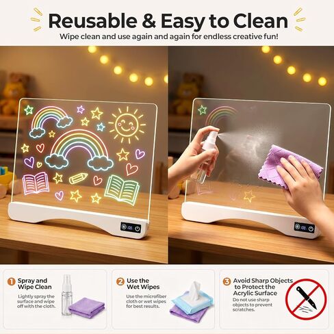 GOEATVE LED Drawing Board for Kids, Girls Birthday Gifts Drawing Tablet Pad in Kuwait