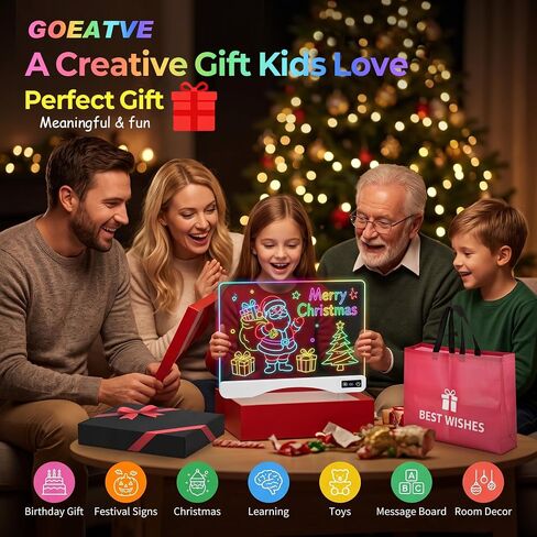 GOEATVE LED Drawing Board for Kids, Girls Birthday Gifts Drawing Tablet Pad in Kuwait