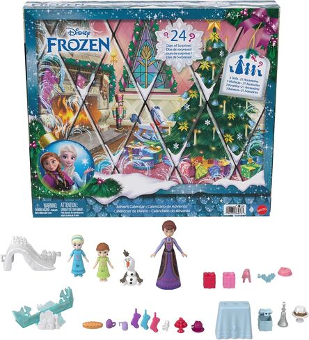 Mattel Disney Frozen Young Anna & Elsa Small Doll Advent Calendar in Kuwait