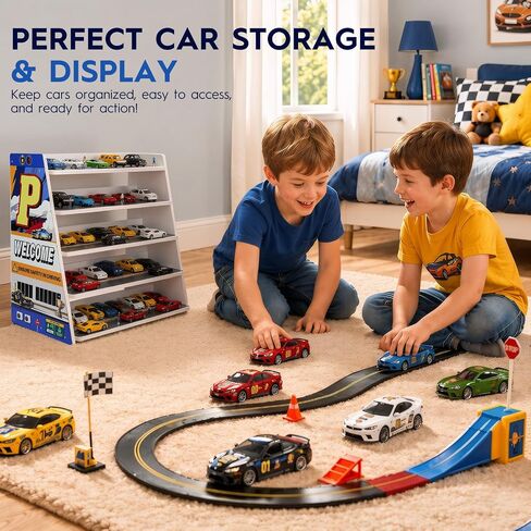 Display Case for Hot Die Cast Wheel Garage,1/64 Five-Tier Stepped Car Model Display Stand,Toy Car Storage Display Rack,Parking Garage Diorama with 45 Parking Spaces in Saudi Arabia