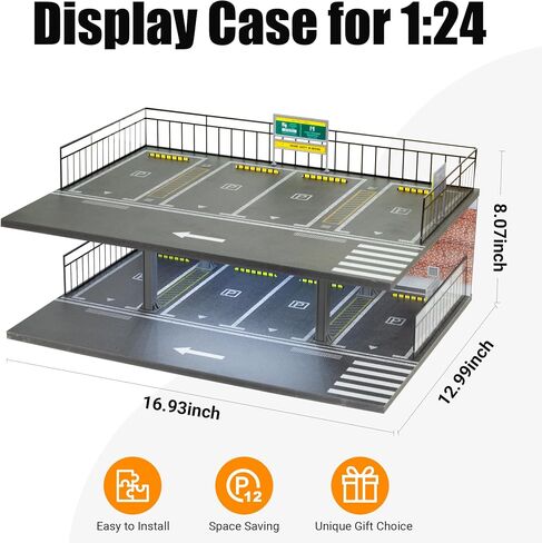 1/24 Scale 2 Layers Cars Display Case for Model Car Display and Storage in Kuwait