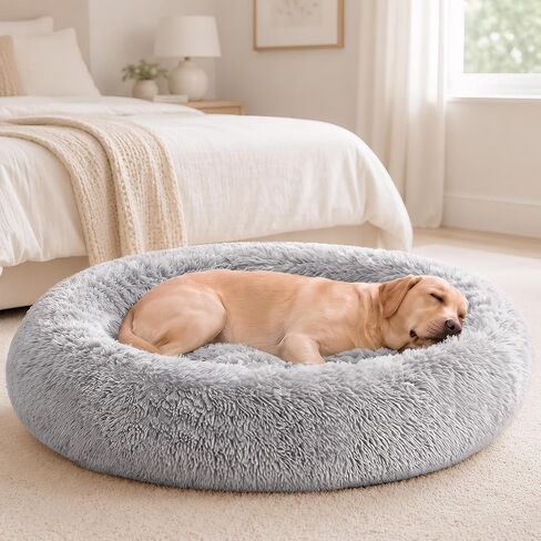 Sweetcrispy Large Dog Bed for Indoor, Calming Donut Bed for Dogs and Cats in Kuwait