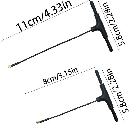 2PCS UFL 2.4GHz T Antenna Black Plastic Replacement for ELRS Receiver FPV Drone Tiny Whoop Fixed Wing RC Plane (4.33x2.28in) in Kuwait