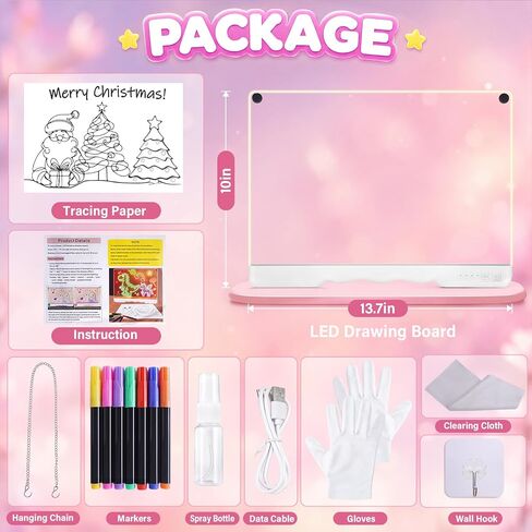 Led Drawing Board with 7 Light Effects, 16" Rechargeable Glow Doodle LED Note Board with Colors, Neon Light Up Drawing Tablet Gifts for Kids for Easter Birthday Christmas Gift Ideas in Kuwait
