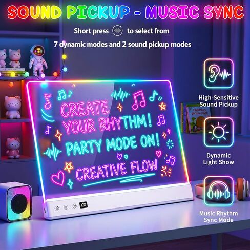Rechargeable LED Drawing Board for Kids, Glow Doodle LED Note Board in Kuwait