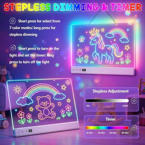 Rechargeable LED Drawing Board for Kids, Glow Doodle LED Note Board in Kuwait