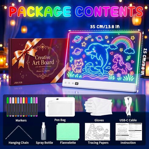 Rechargeable LED Drawing Board for Kids, Glow Doodle LED Note Board in Kuwait